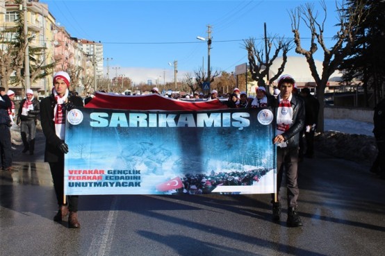 Karaman’da Sarıkamış yürüyüşü