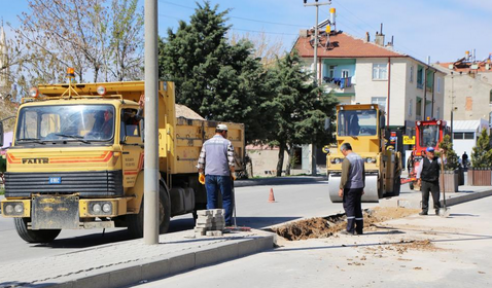 Sanayi kavşağında çalışma var