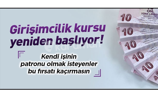 Girişimcilik kursu yeniden başlıyor!