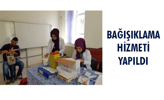 BAĞIŞIKLAMA HİZMETİ YAPILDI. BAĞIŞIKLAMA HİZMETİ YAPILDI.