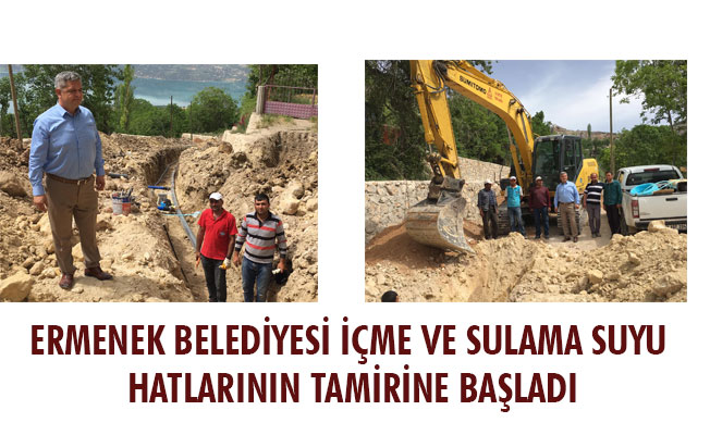 ERMENEK BELEDİYESİ İÇME VE SULAMA SUYU HATLARININ TAMİRİNE BAŞLADI ERMENEK BELEDİYESİ İÇME VE SULAMA SUYU HATLARININ TAMİRİNE BAŞLADI