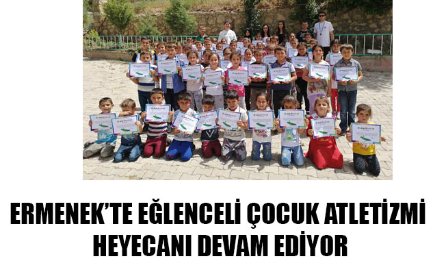 ERMENEK’TE EĞLENCELİ ÇOCUK ATLETİZMİ HEYECANI DEVAM EDİYOR