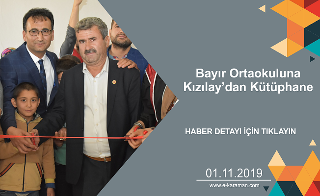 Bayır Ortaokuluna Kızılay’dan Kütüphane