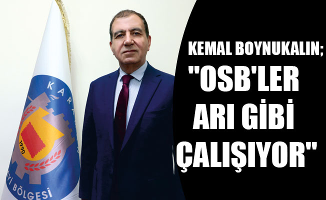 "OSB'LER ARI GİBİ ÇALIŞIYOR"