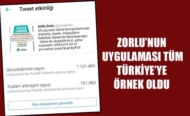 ZORLU’NUN UYGULAMASI TÜM TÜRKİYE’YE ÖRNEK OLDU