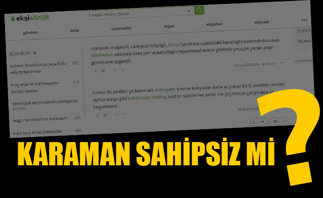 KARAMAN SAHİPSİZ Mİ?