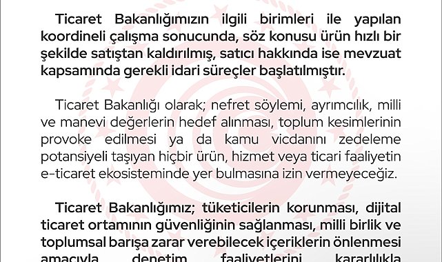 'Cumhuriyet Muhafızı' adlı ürün satıştan kaldırıldı