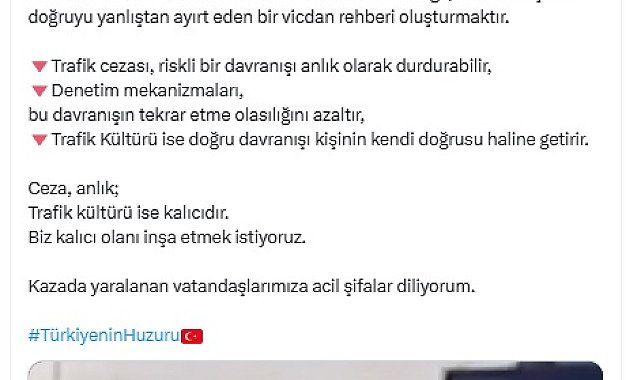 Bakan Yerlikaya: Kazalarda meydana gelen ölümlerin yüzde 47,2'si hız kurallarına uyulmadığı için oluyor