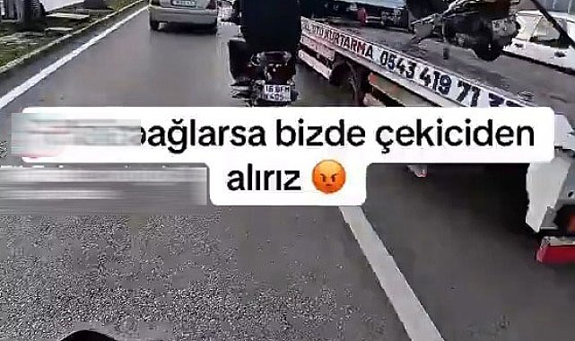 Çekici üzerinden silah zoruyla motosiklet indirme senaryosu çeken 4 kişi gözaltında