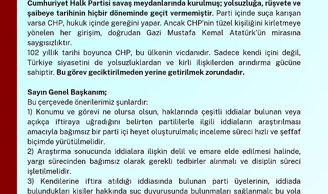 CHP'li 17 eski milletvekilinden Özel'e temiz siyaset çağrısı