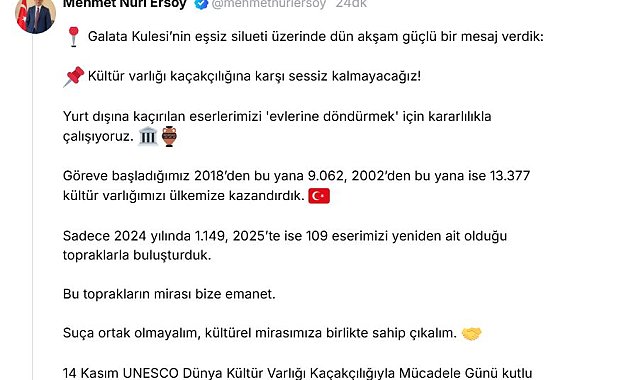 Galata Kulesi'nde kültür varlığı kaçakçılığına karşı farkındalık mesajı