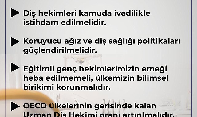 Sağlık-Sen: Diş hekimleri kamuya atanmalı ve uzmanlaşmalarının önü açılmalıdır
