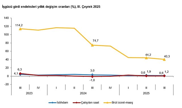 TÜİK: İstihdam endeksi yıllık yüzde 1,2 arttı
