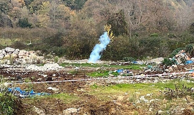 Zonguldak'ta iş makinası doğalgaz hattına zarar verdi