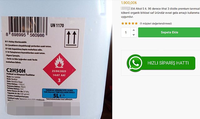 'İnternetten bidonla alınan etil alkolle, pet şişede içki satılıyor'
