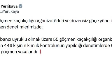 81 ilde 972 düzensiz göçmen yakalandı