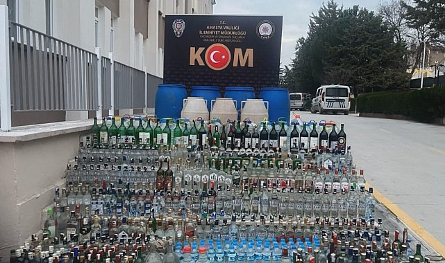 Amasya'da kaçak ve sahte alkol operasyonuna 2 tutuklama