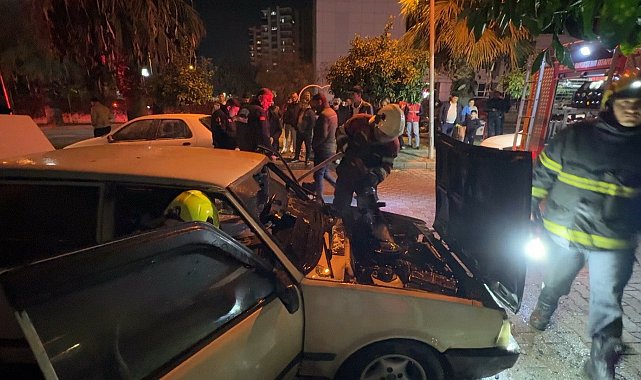 Aydın'da park ettiği araç saniyeler içinde alev aldı