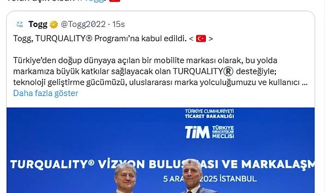 Bakan Kacır: Yolun açık olsun Togg