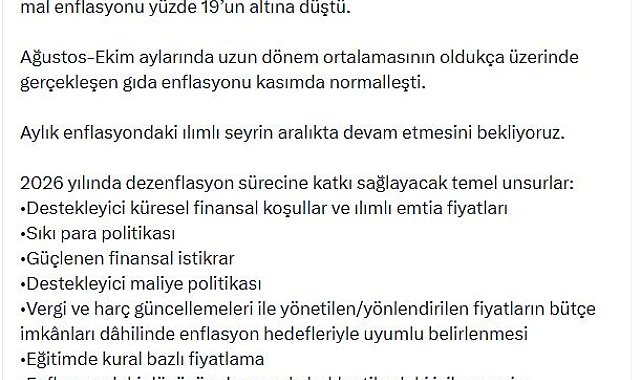 Bakan Şimşek: Son 2,5 yılın en düşük aylık enflasyonu gerçekleşti