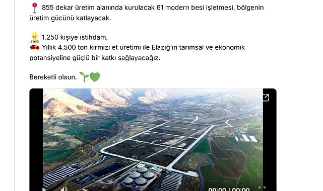 Bakan Yumaklı: Cevizdere Besi OTB'de altyapı çalışmaları tamamlandı