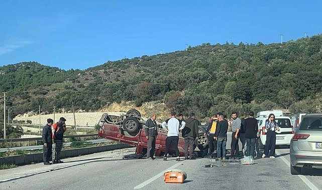 Bodrum'da takla atan kamyonetin sürücüsü öldü