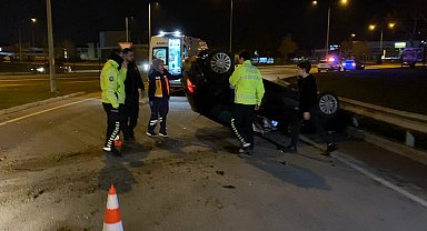 Bursa'da otomobil takla attı: 1 yaralı