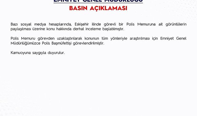 Eskişehir'de bir polis memuru görevden uzaklaştırıldı