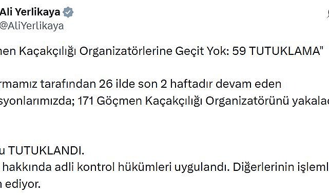 26 ilde göçmen kaçakçılığı operasyonu: 59 tutuklama