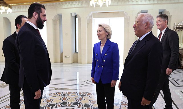 AB Komisyonu Başkanı von der Leyen ile AB Konseyi Başkanı Costa, Suriye Cumhurbaşkanı Şara ile görüştü