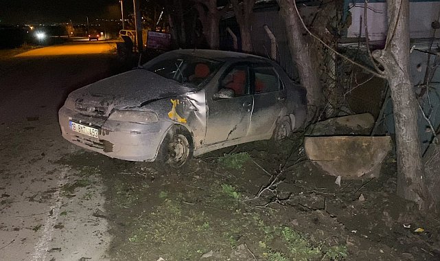 Bursa'da otomobil ağaca çarptı: 4 yaralı
