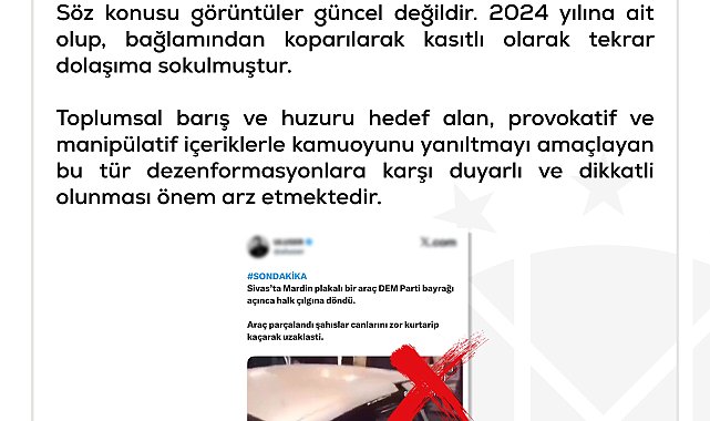 DMM'den Sivas'ta Mardin plakalı bir araca yönelik linç girişimi yaşandığı' iddiasına açıklama