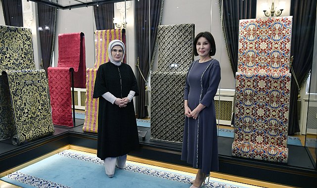 Emine Erdoğan, Özbekistan Cumhurbaşkanı'nın eşi Ziroat Mirziyoyeva ile bir araya geldi