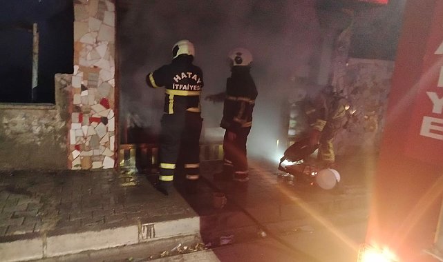 Hatay'da iş yeri yangını