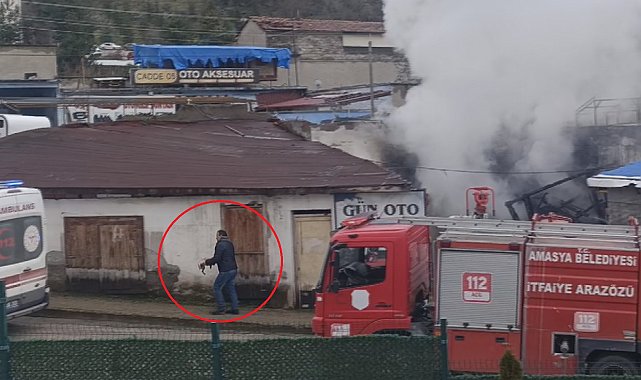 İş yerindeki yangında mahsur kalan yavru köpek kurtarıldı