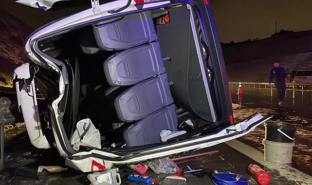 İstanbul - Kuzey Marmara Otoyolu'nda servis minibüsü devrildi: 11 yaralı