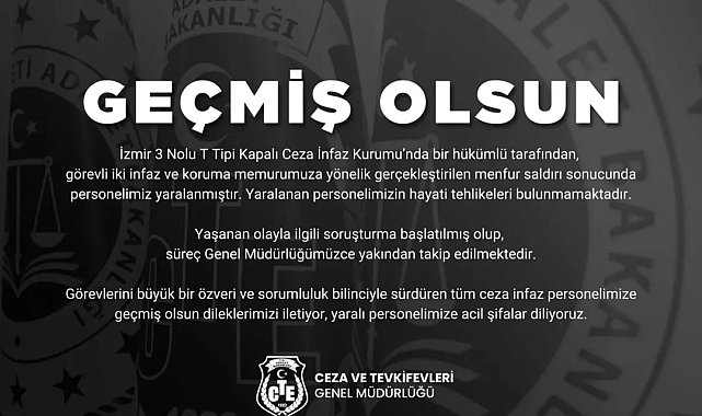 İzmir'de cezaevinde hükümlünün saldırdığı 2 infaz ve koruma memuru yaralandı