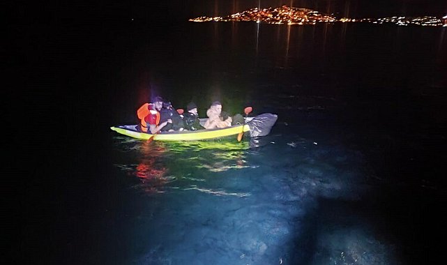 Kanoyla kaçarken yakalandılar
