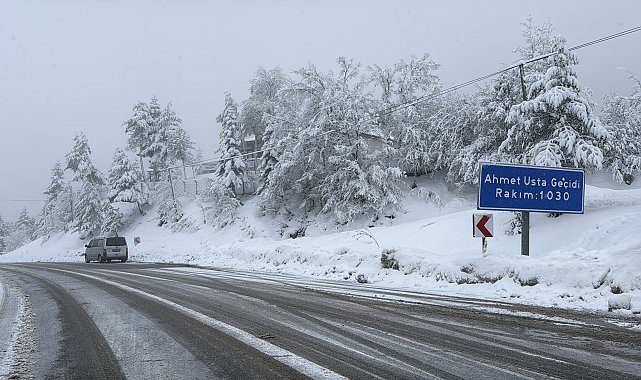 Karabük'ün yüksek kesimlerinde kar yağışı etkili oldu