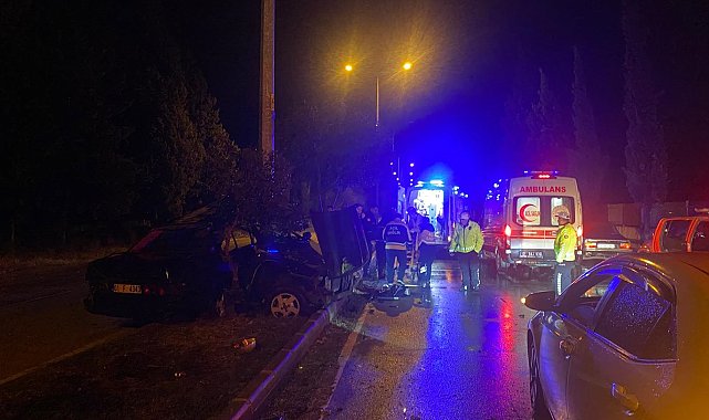 Kazada ikiye bölünen otomobilden mucize kurtuluş: 2 yaralı