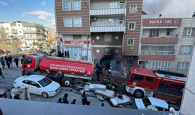 Şanlıurfa'da yatak üretim atölyesinde yangın