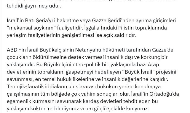 AK Parti'li Çelik: İsrail'in Filistin toprakları üzerinde hiçbir hakkı ve egemenliği yoktur