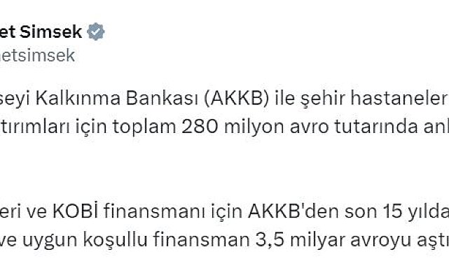 Avrupa Konseyi Kalkınma Bankası ile 280 milyon avroluk anlaşma imzalandı