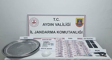 Aydın'da 170 gram metamfetamin ve 52 sentetik ecza ele geçirildi