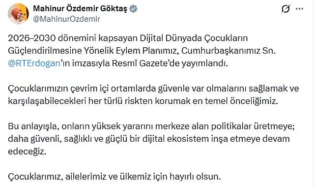 Bakan Göktaş: Daha güvenli bir dijital ekosistem inşa etmeye devam edeceğiz