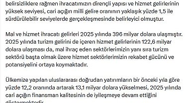 Cevdet Yılmaz: Cari açık, OVP ile uyumlu gerçekleşmiştir