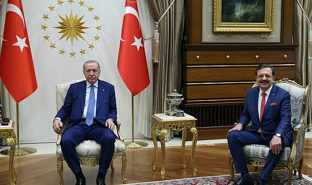 Cumhurbaşkanı Erdoğan, TOBB Başkanı Hisarcıklıoğlu'nu kabul etti