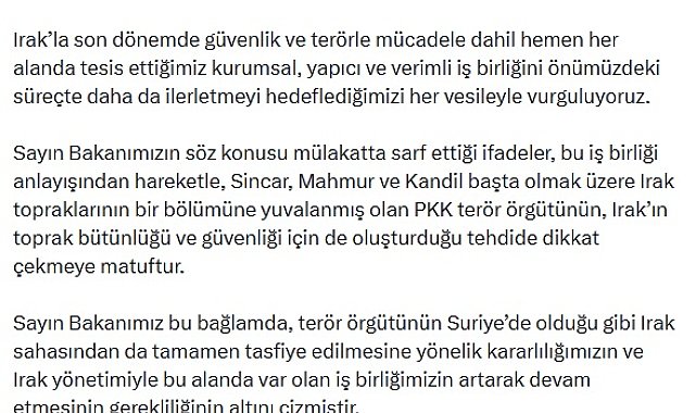 Dışişleri Sözcüsü Keçeli: Bakanımızın ifadelerinin Irak'ın iç işlerine karışıldığı iddiasıyla çarpıtılmasını reddediyoruz
