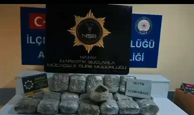 Hatay'da 11 kilo 200 gram skunk ele geçirildi; 1 tutuklama