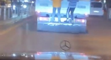 Hatay'da çocukların tehlikeli yolculuğu kamerada